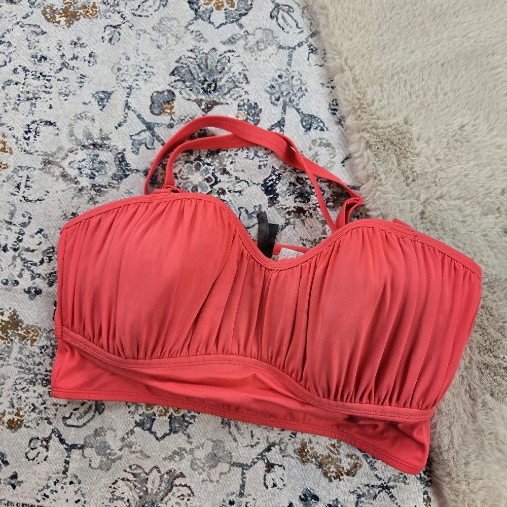 torrid Coral Red Bandeau Bikini Top